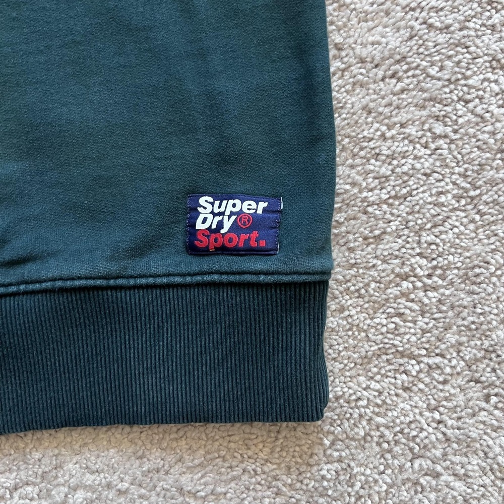 Superdry Sweatshirt Mens XL Navy Red Green Fleece Crewneck Sport Logo Colorblock - Picture 4 of 16